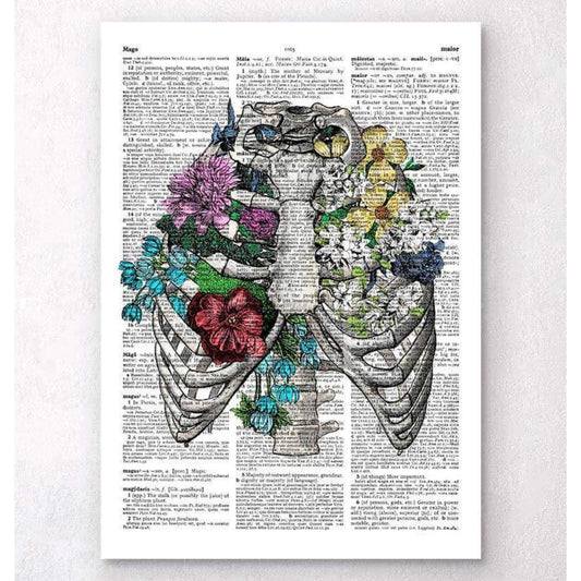 Rib Cage With Flowers Dictionary Page