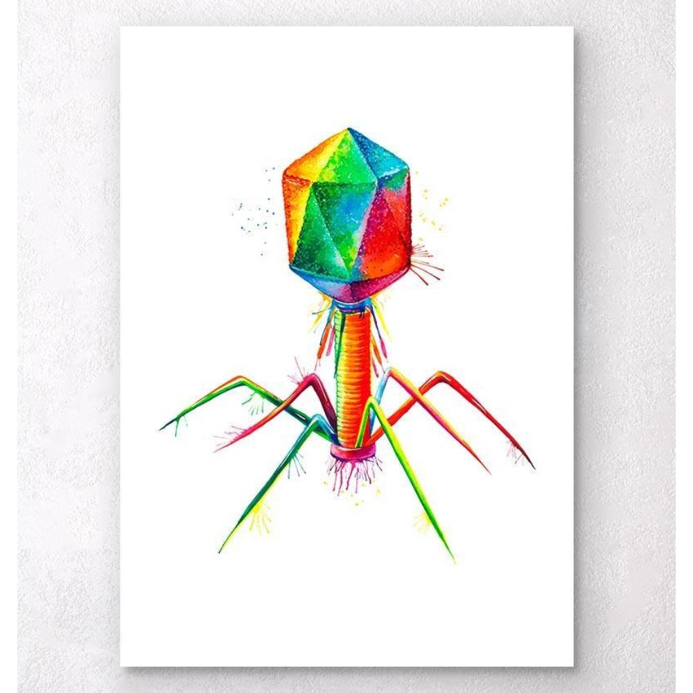 Bacteriophage Watercolor Splash