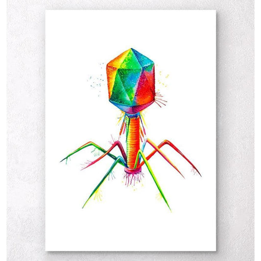 Bacteriophage Watercolor Splash