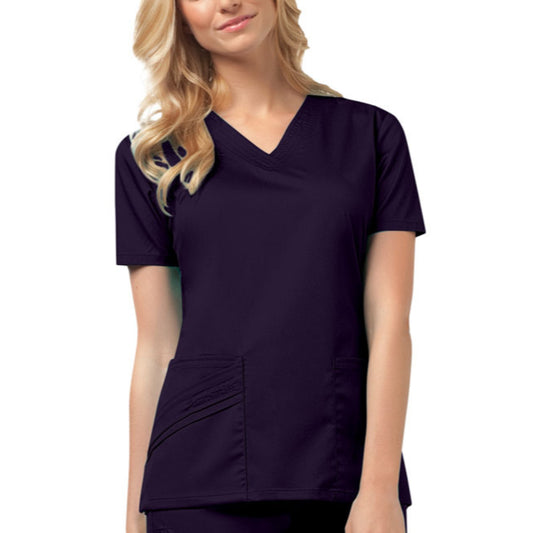 Cherokee Luxe 1845 Scrubs Top Women's V-Neck Nu-Grape