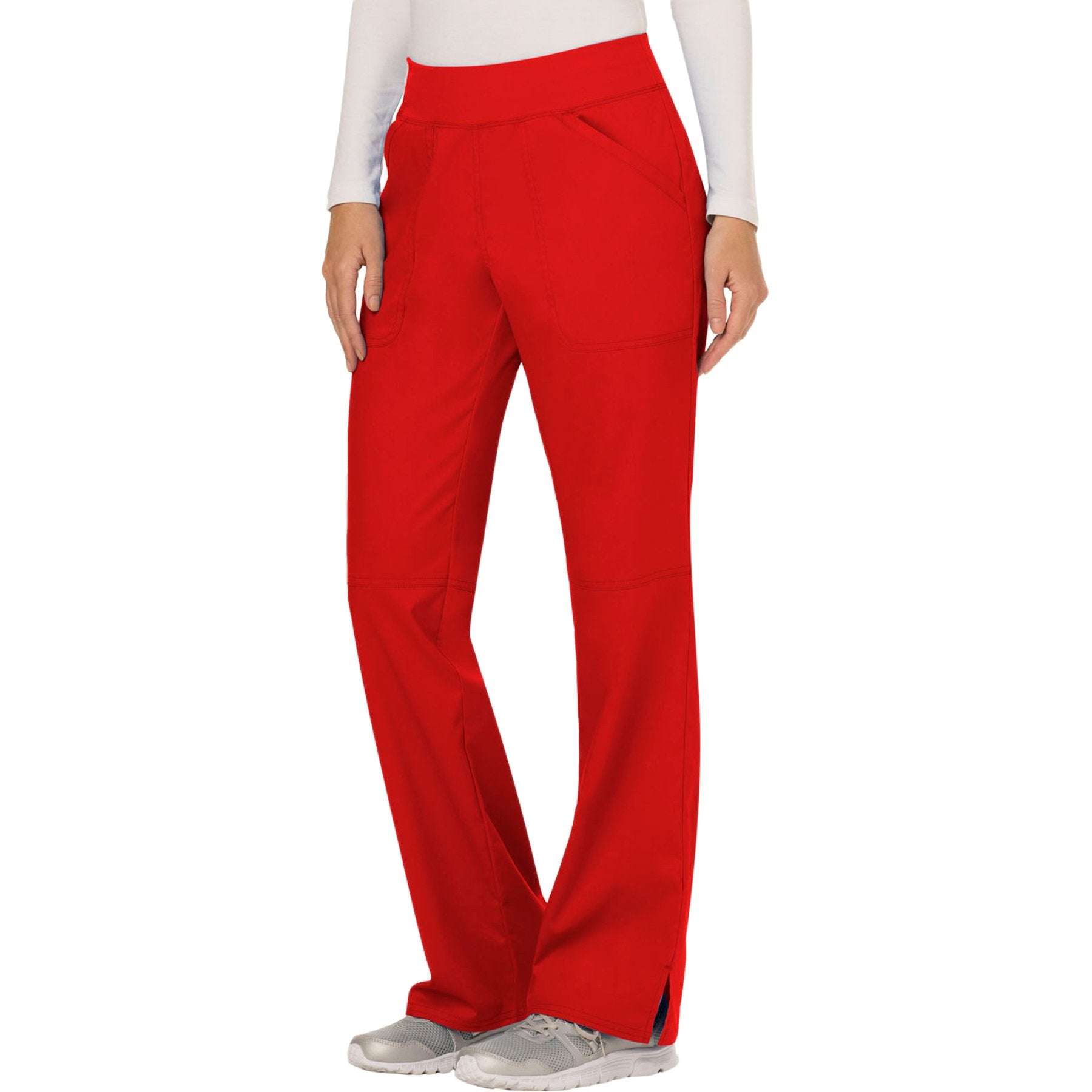 Cherokee Workwear Revolution WW110 Scrubs Pants Women's Mid Rise Straight Leg Pull-on Red 4XL