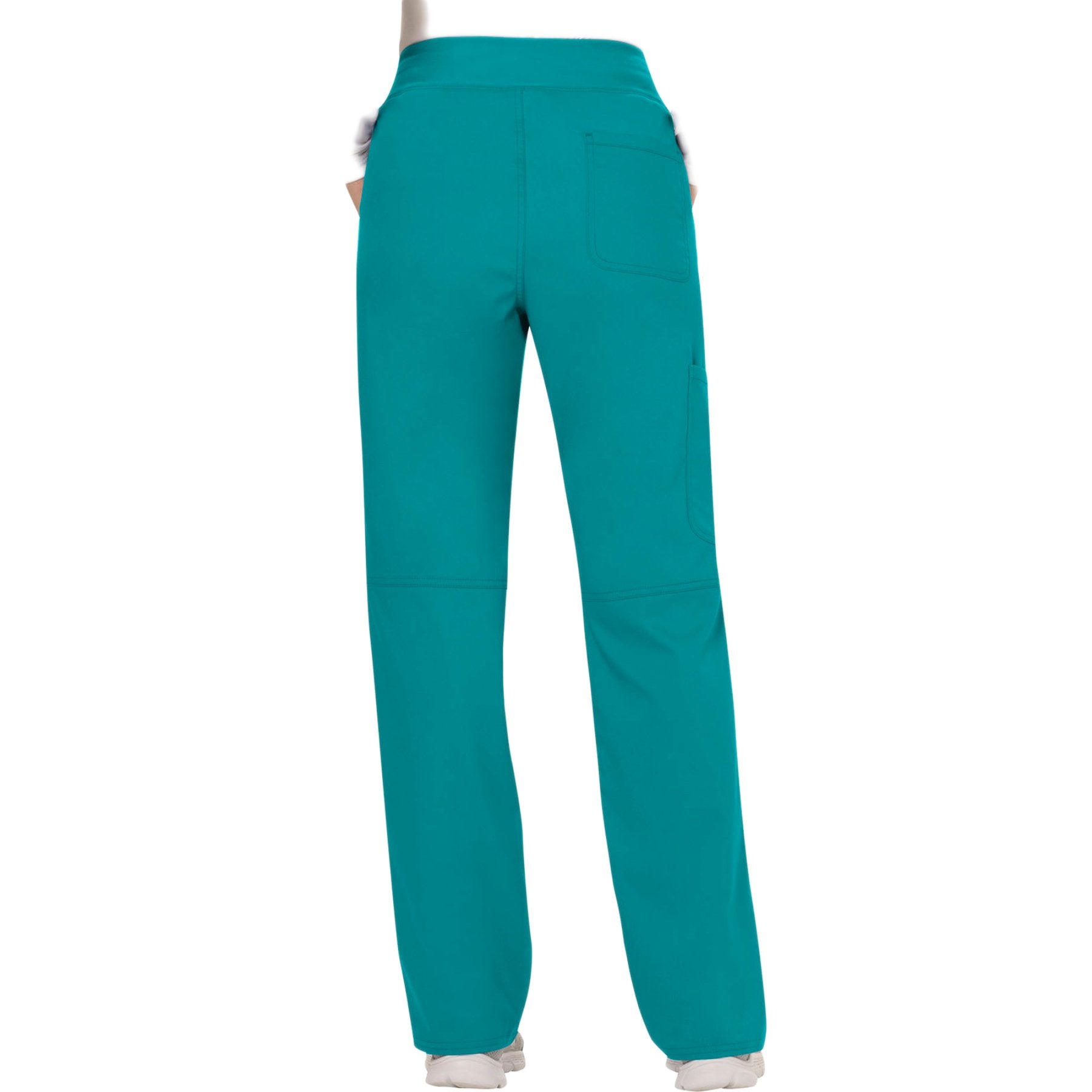 Cherokee Workwear Revolution WW110 Scrubs Pants Women's Mid Rise Straight Leg Pull-on Teal Blue 3XL