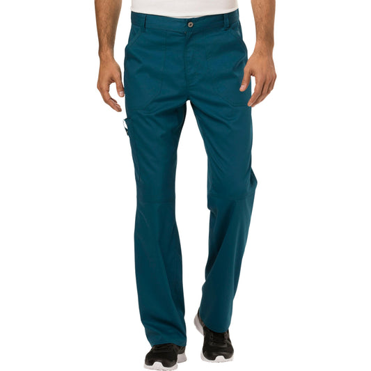 Cherokee Workwear Revolution WW140 Scrubs Pants Men's Fly Front Caribbean Blue