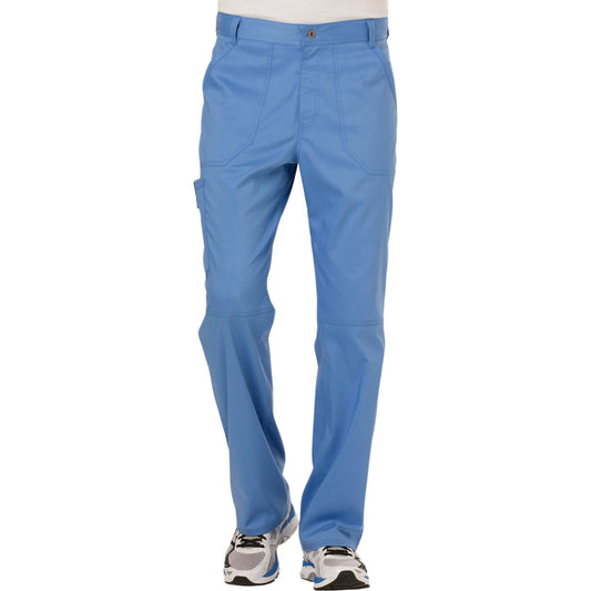 Cherokee Workwear Revolution WW140 Scrubs Pants Men's Fly Front Ciel Blue