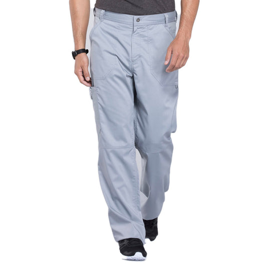 Cherokee Workwear Revolution WW140 Scrubs Pants Men's Fly Front Grey