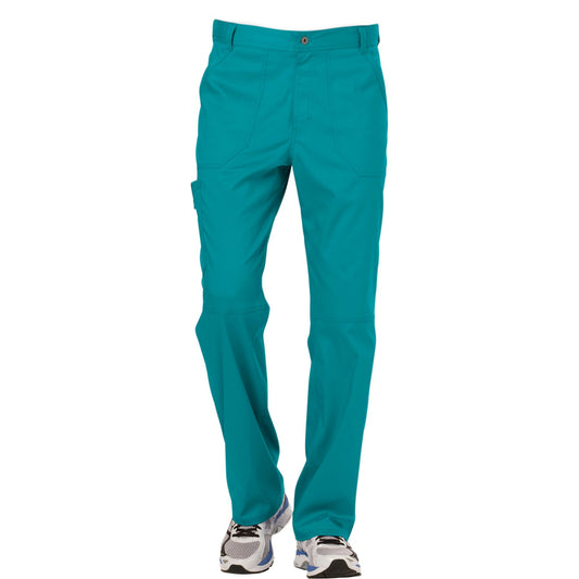 Cherokee Workwear Revolution WW140 Scrubs Pants Men's Fly Front Teal Blue