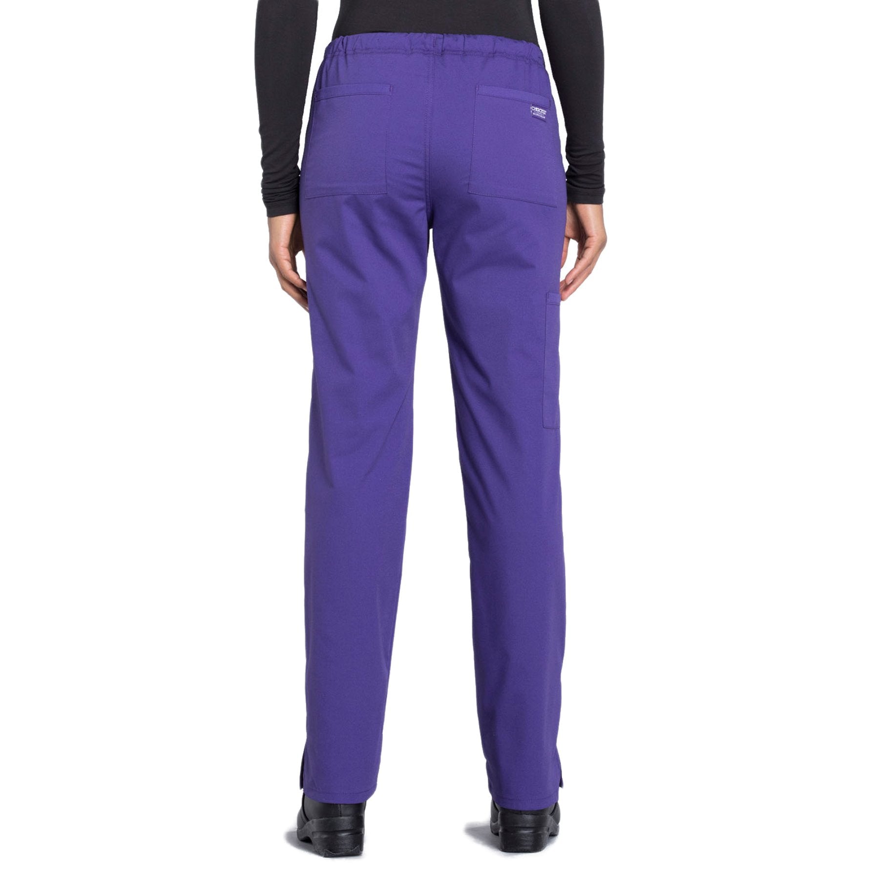 Cherokee Workwear Professionals WW160 Scrubs Pants Women's Mid Rise Straight Leg Drawstring Grape 3XL