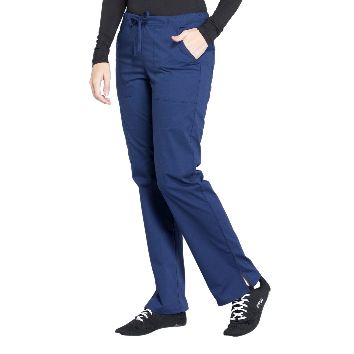 Cherokee Workwear Professionals WW160 Scrubs Pants Women's Mid Rise Straight Leg Drawstring Navy 4XL