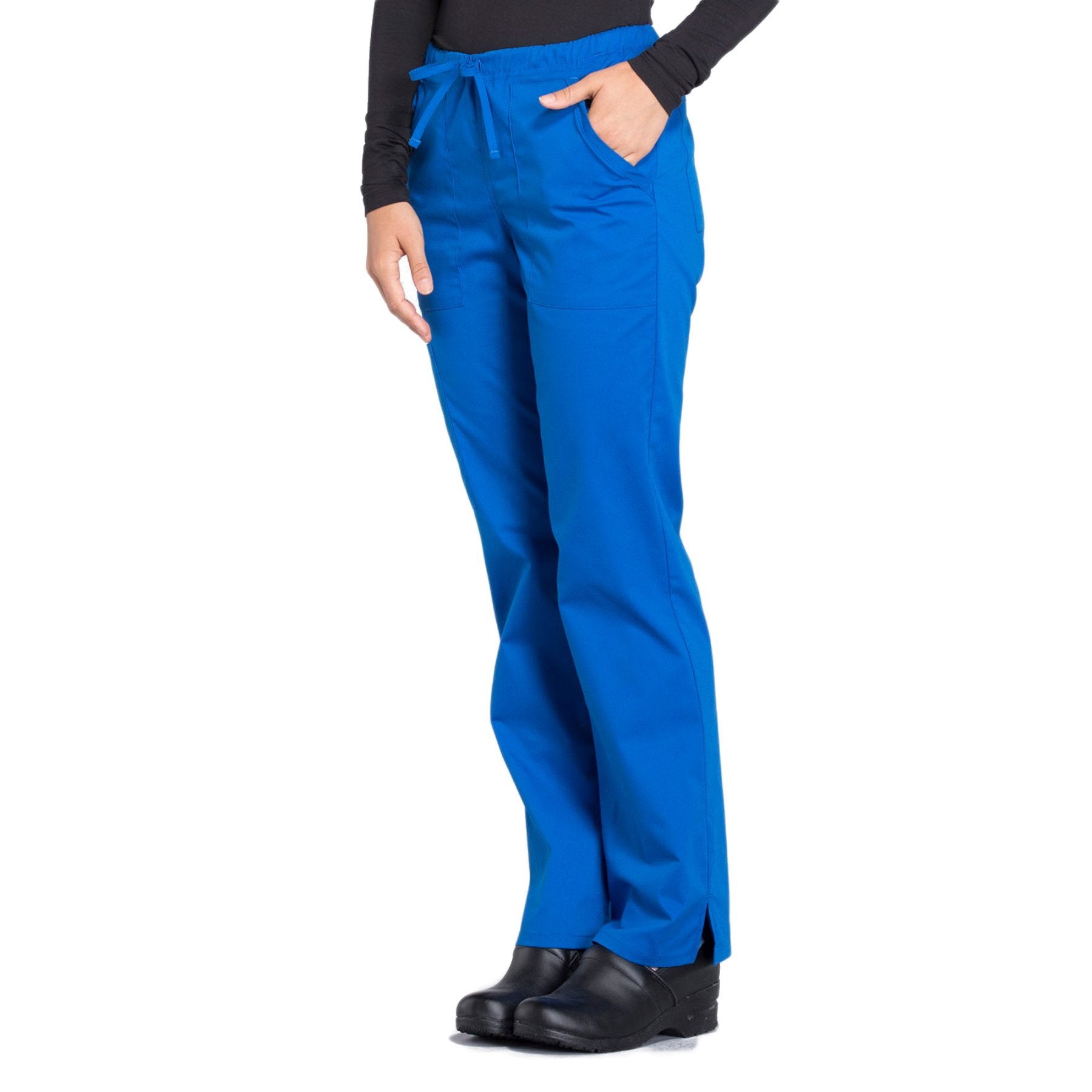 Cherokee Workwear Professionals WW160 Scrubs Pants Women's Mid Rise Straight Leg Drawstring Royal 4XL