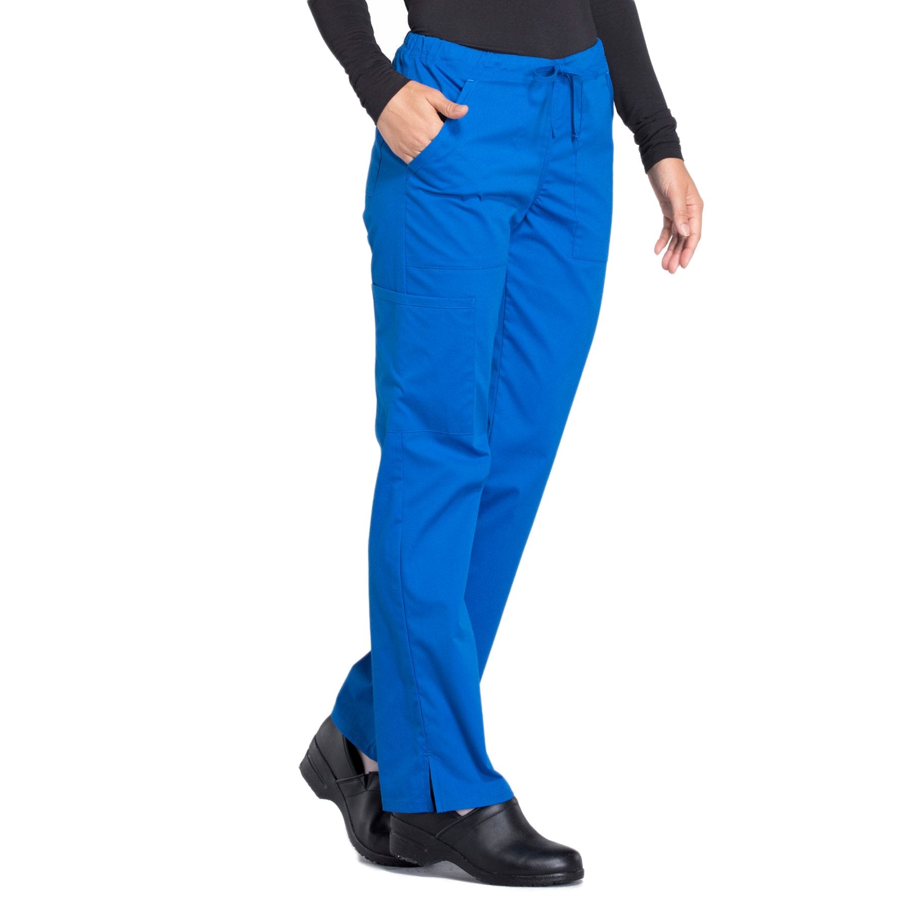 Cherokee Workwear Professionals WW160 Scrubs Pants Women's Mid Rise Straight Leg Drawstring Royal 5XL
