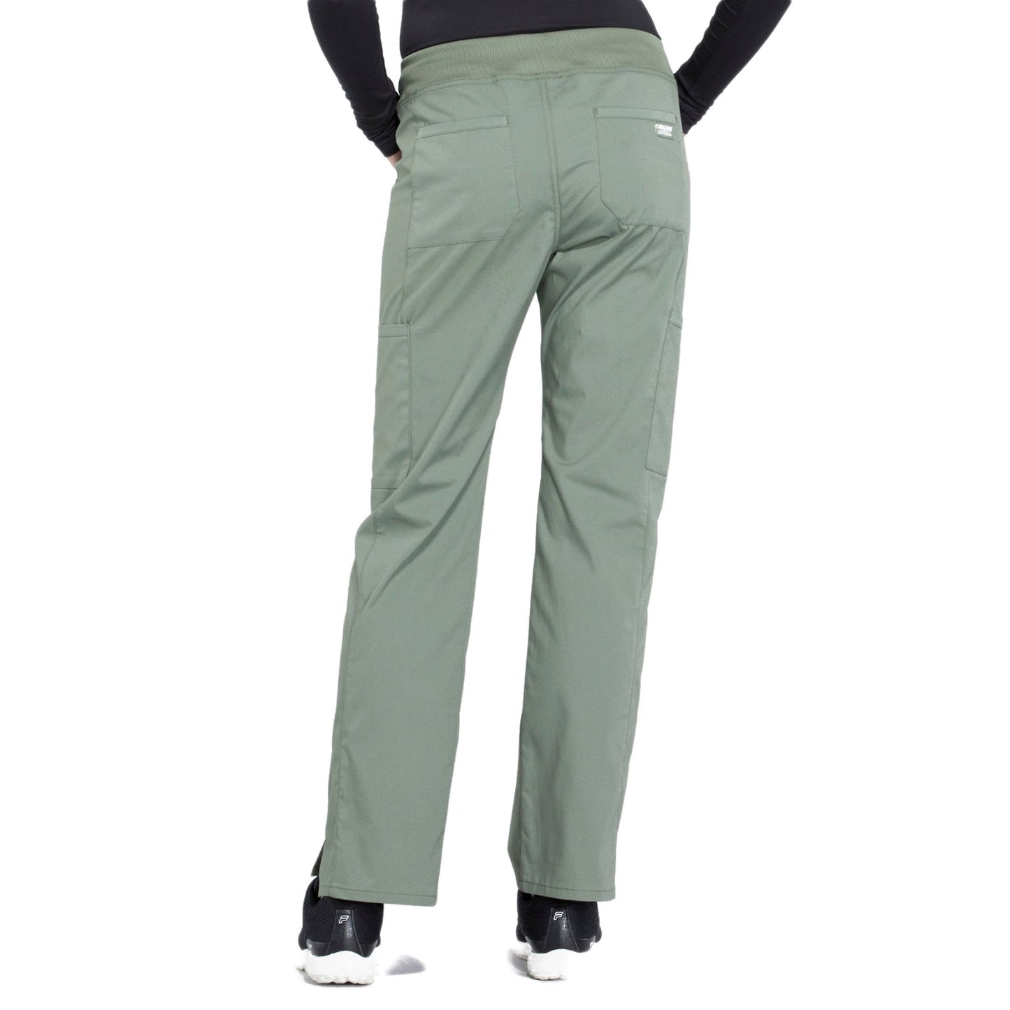 Cherokee Workwear Professionals WW170 Scrubs Pants Women's Mid Rise Straight Leg Pull-on Cargo Olive 3XL