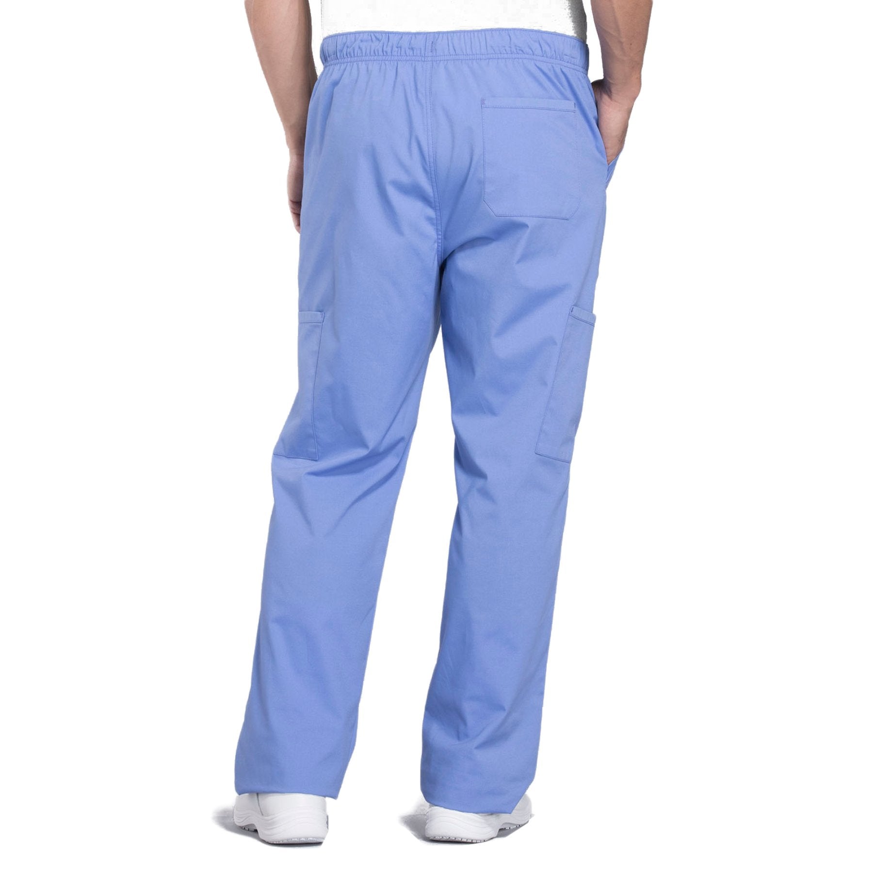 Cherokee Workwear Professionals WW190 Scrubs Pants Men's Tapered Leg Drawstring Cargo Ciel Blue 3XL