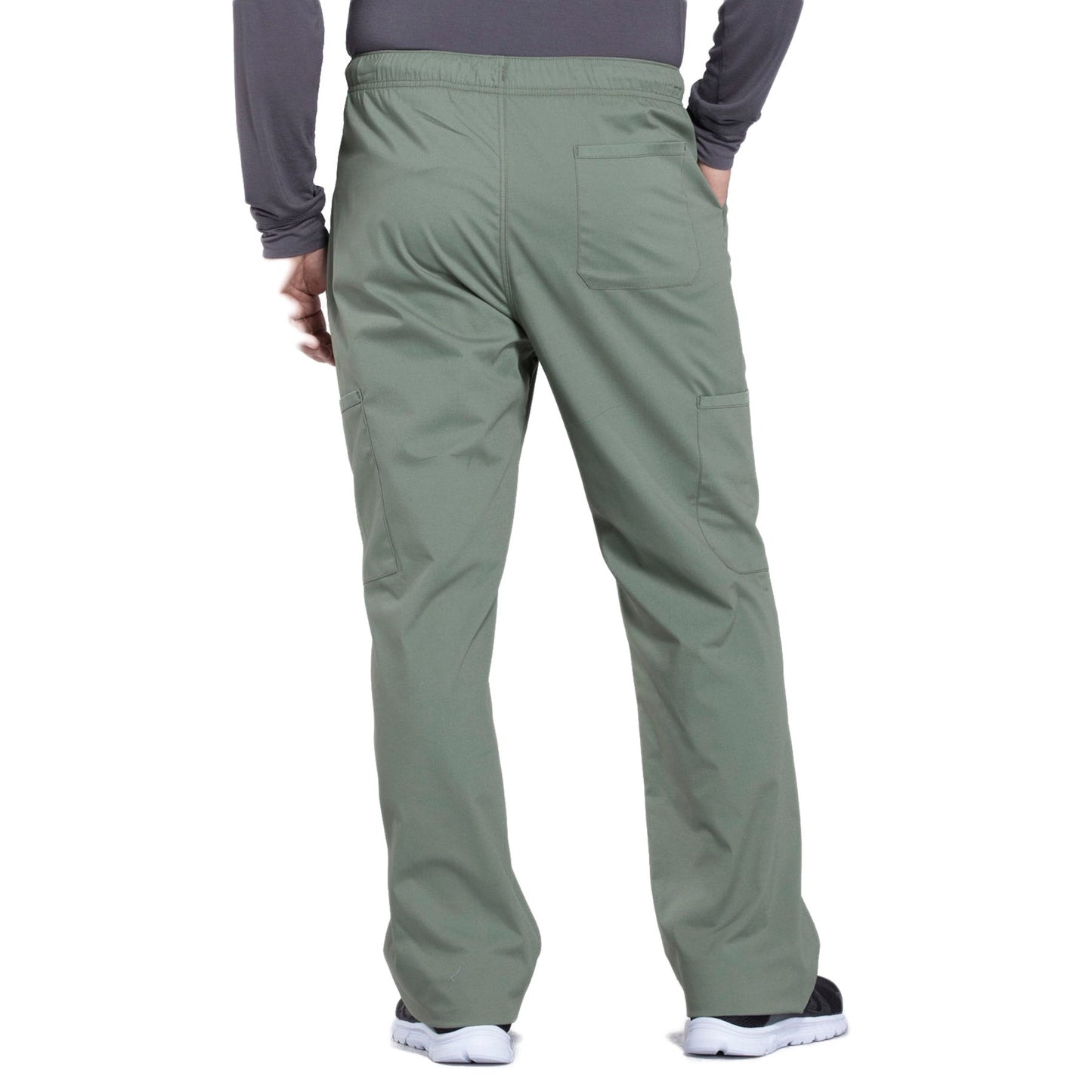 Cherokee Workwear Professionals WW190 Scrubs Pants Men's Tapered Leg Drawstring Cargo Olive 3XL