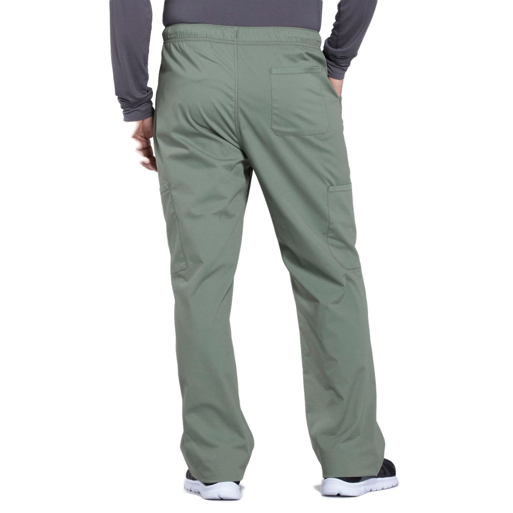 Cherokee Workwear Professionals WW190 Scrubs Pants Men's Tapered Leg Drawstring Cargo Olive 3XL