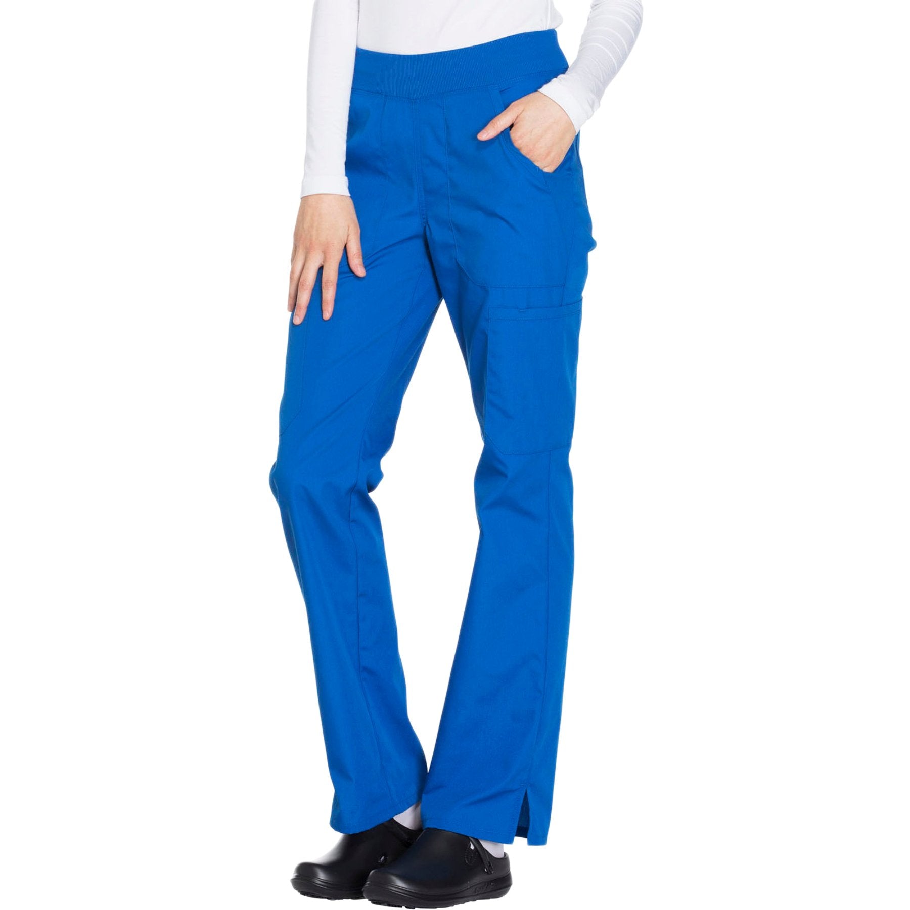 Cherokee Workwear WW210 Scrubs Pants Women's Mid Rise Straight Leg Pull-on Cargo Royal 4XL