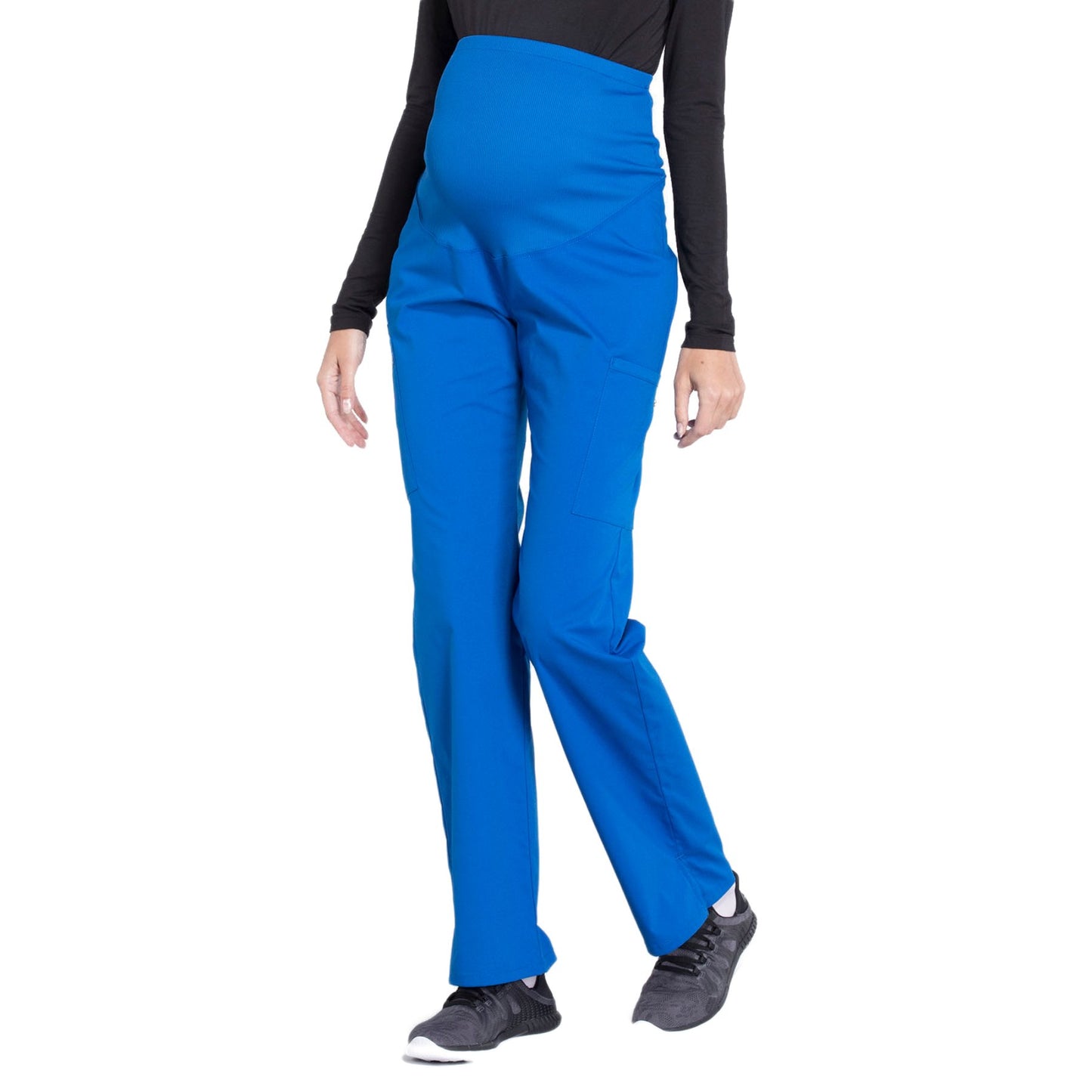 Cherokee Workwear Professionals WW220 Scrubs Pants Maternity Straight Leg Royal L