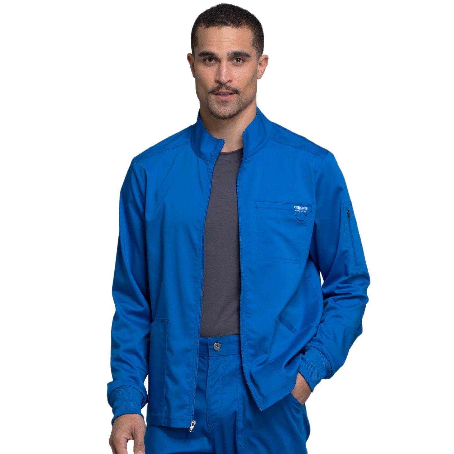 Cherokee Workwear Revolution WW320 Scrubs Jacket Men's Zip Front Royal