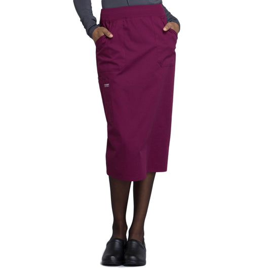 Cherokee Workwear Professionals WW510 Skirt Women's 30" Knit Waistband Skirt Wine