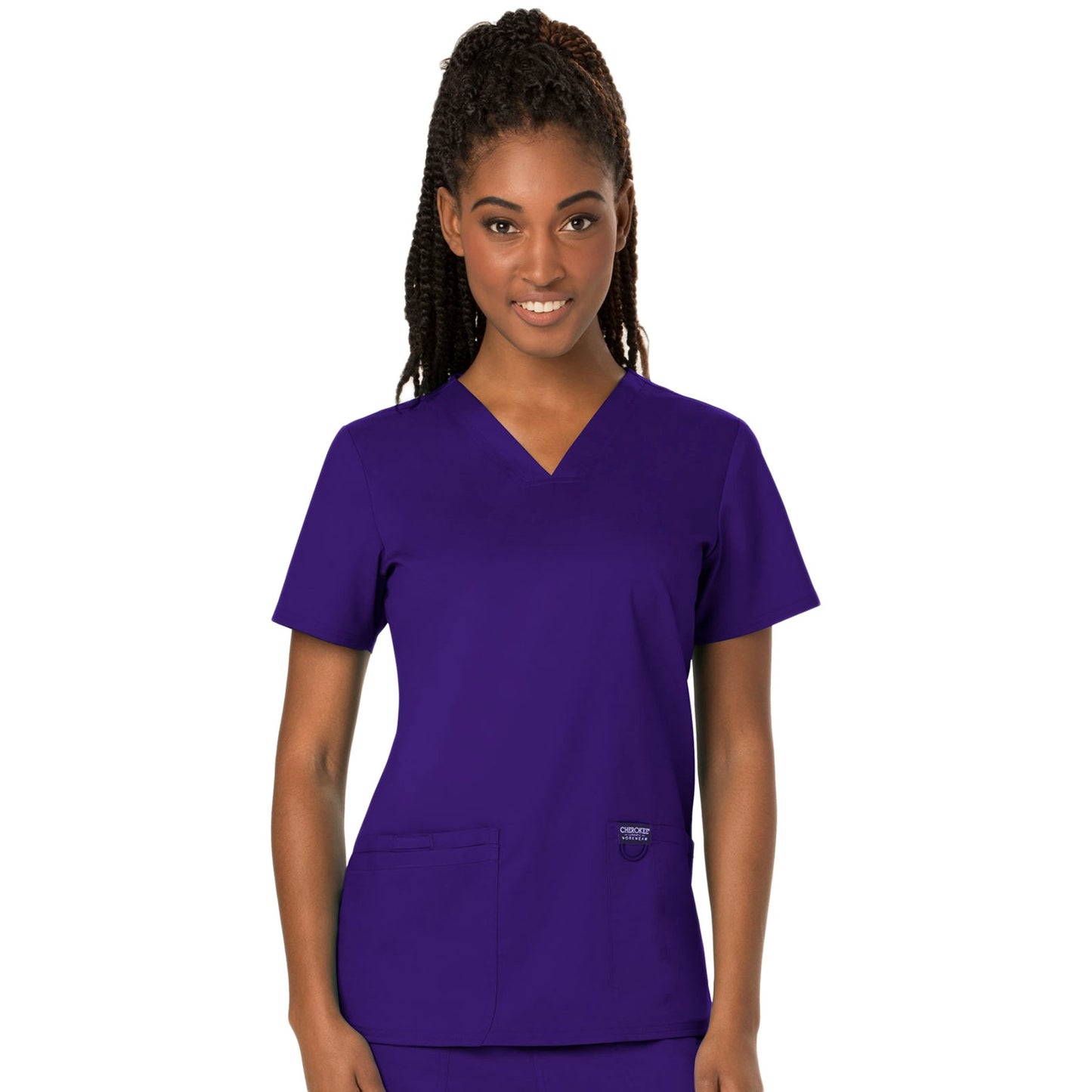 Cherokee Workwear Revolution WW620 Scrubs Top Women's V-Neck Grape