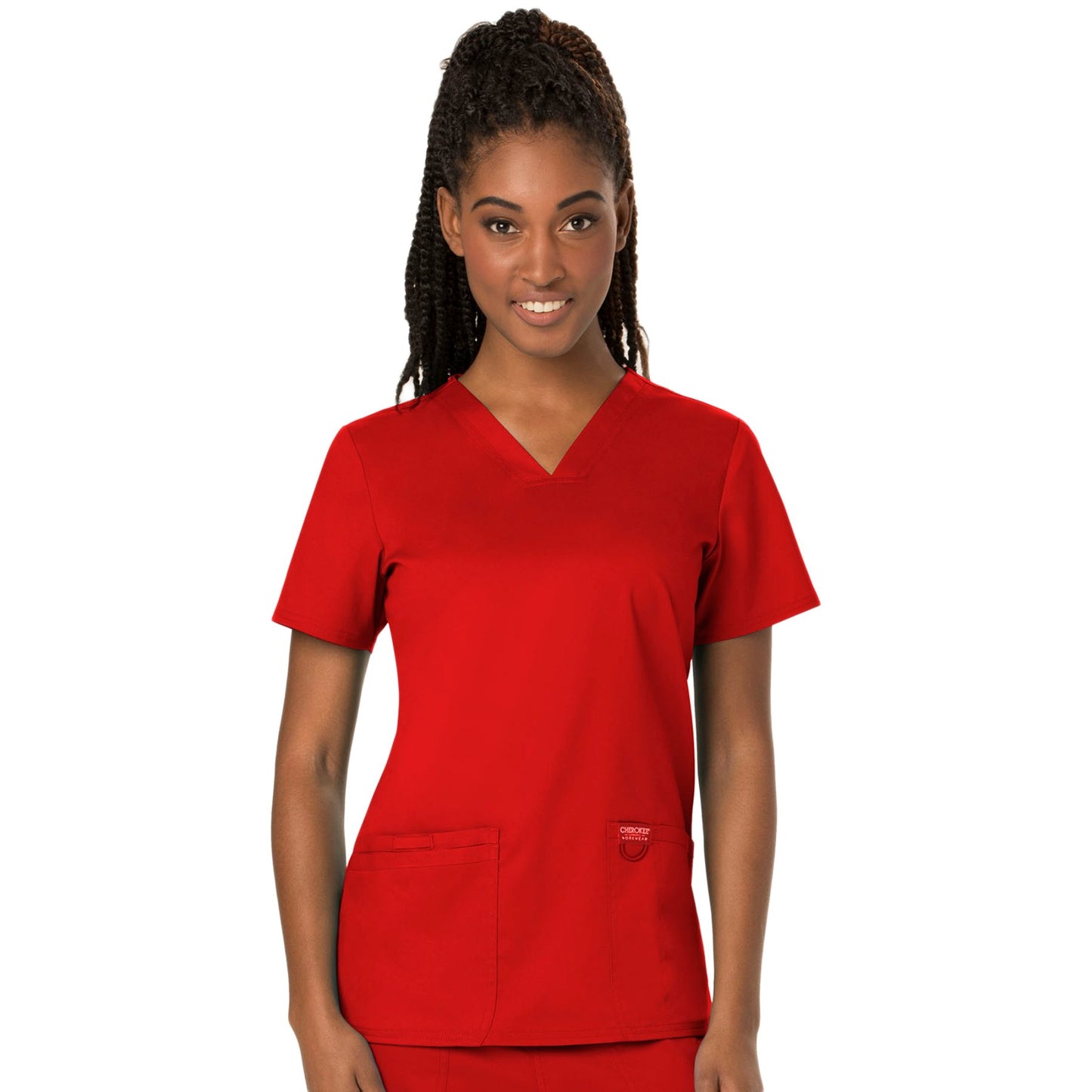 Cherokee Workwear Revolution WW620 Scrubs Top Women's V-Neck Red