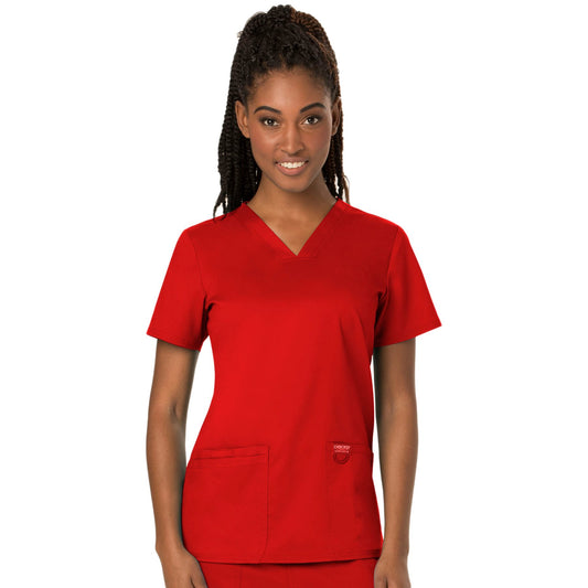 Cherokee Workwear Revolution WW620 Scrubs Top Women's V-Neck Red