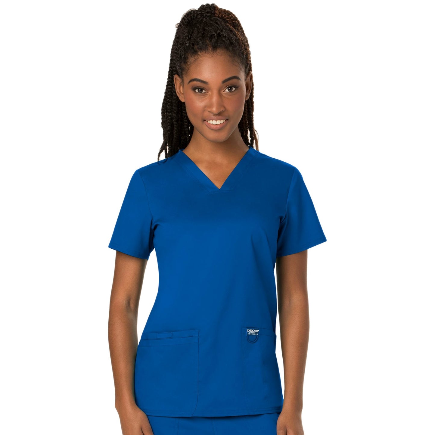 Cherokee Workwear Revolution WW620 Scrubs Top Women's V-Neck Royal