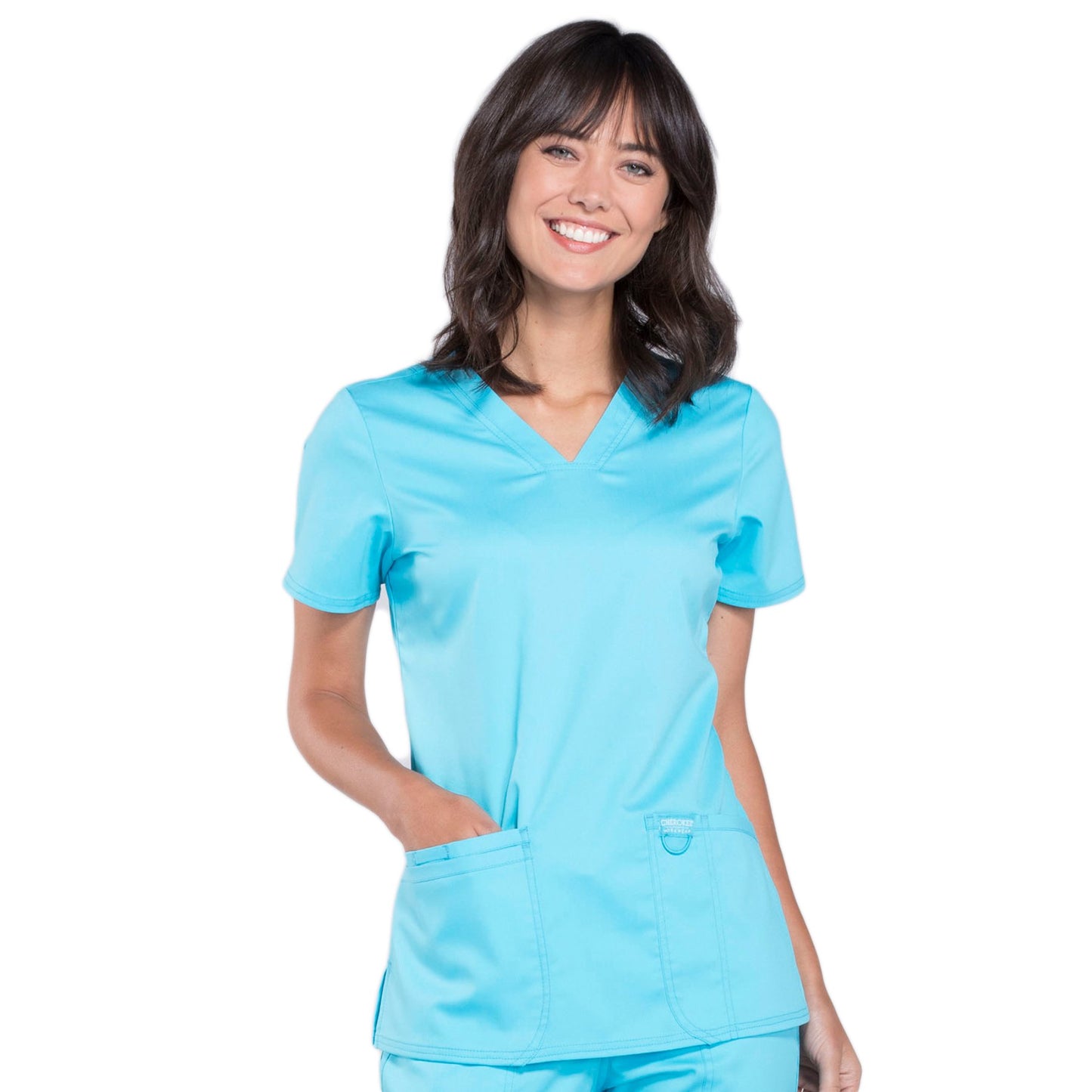 Cherokee Workwear Revolution WW620 Scrubs Top Women's V-Neck Turquoise