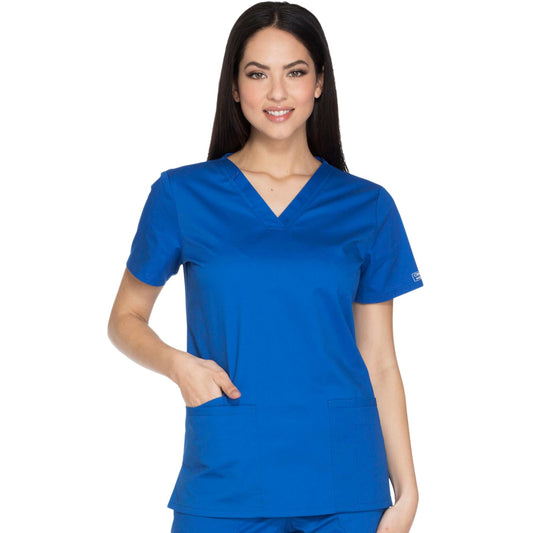 Cherokee Core Stretch WW630 Scrubs Top Women's V-Neck Royal
