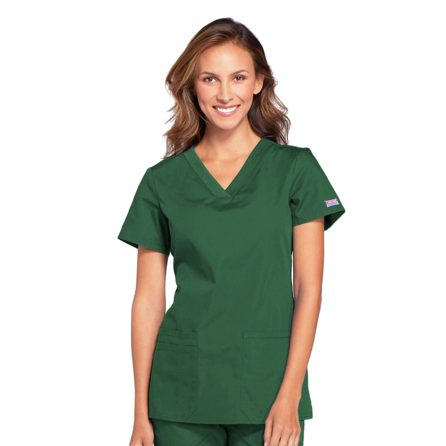 Cherokee Workwear WW645 Scrubs Top Women's V-Neck Hunter Green