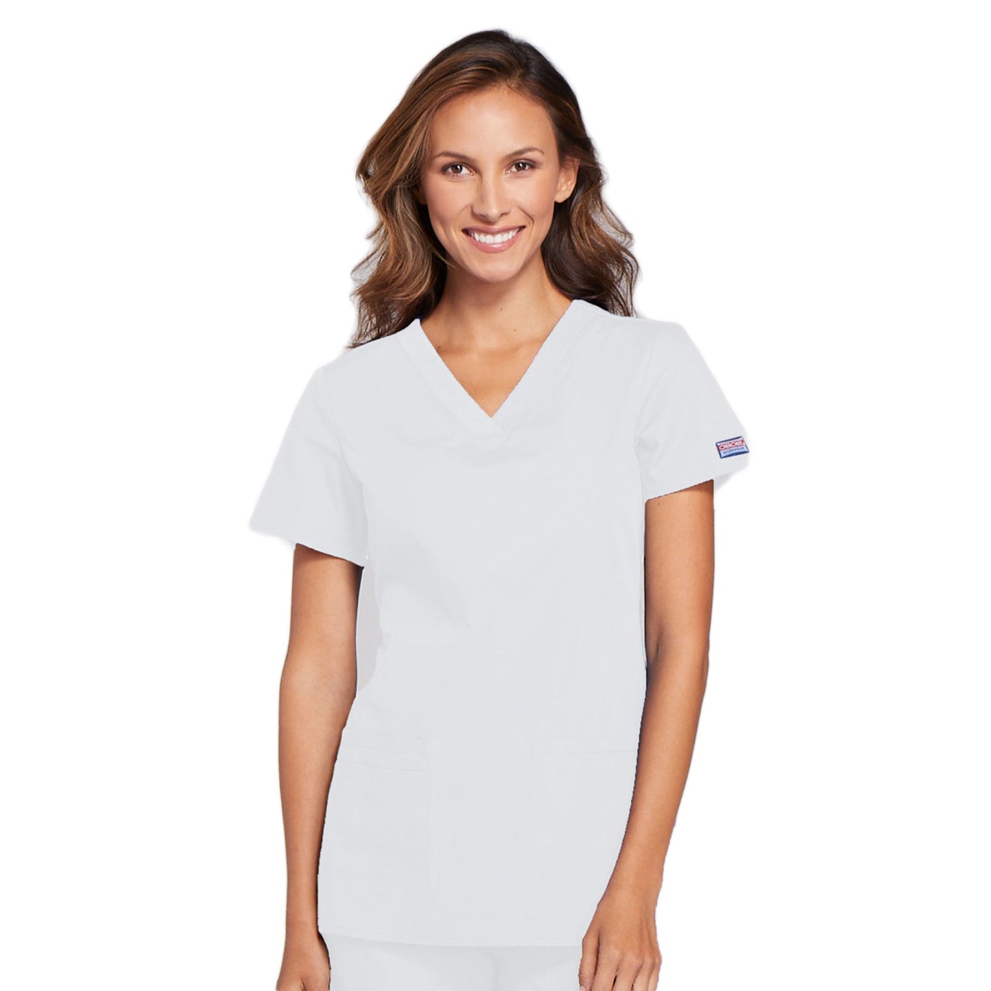 Cherokee Workwear WW645 Scrubs Top Women's V-Neck White