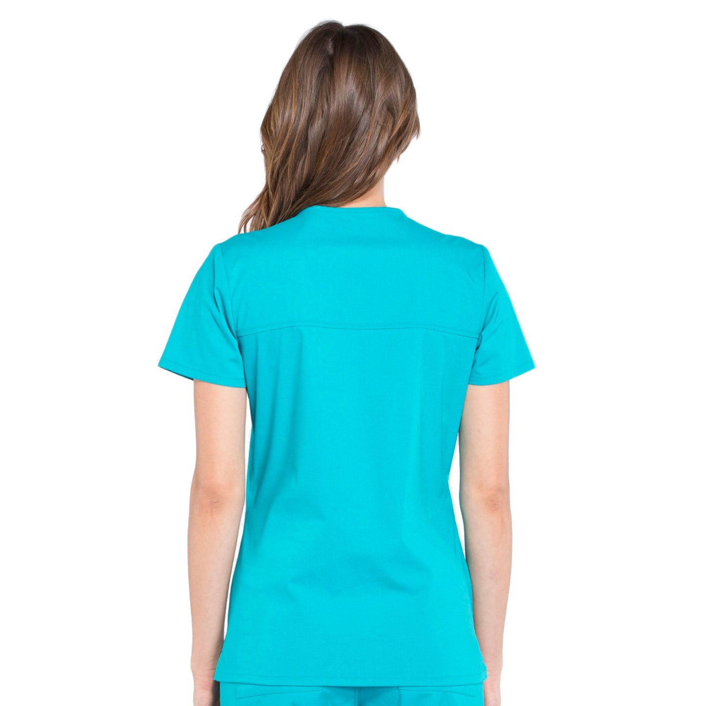 Cherokee Workwear Professionals WW655 Scrubs Top Women's Mock Wrap Teal Blue 3XL