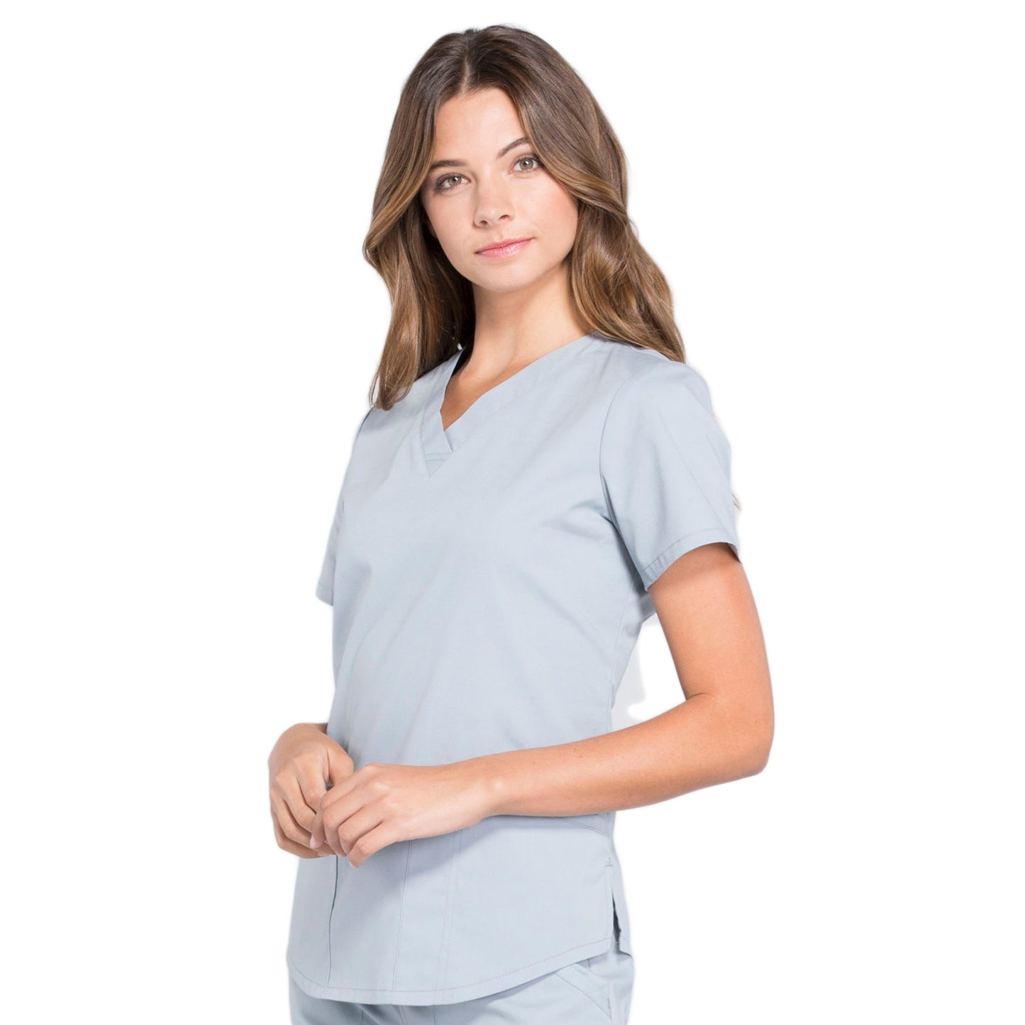 Cherokee Workwear Professionals WW665 Scrubs Top Women's V-Neck Grey 4XL