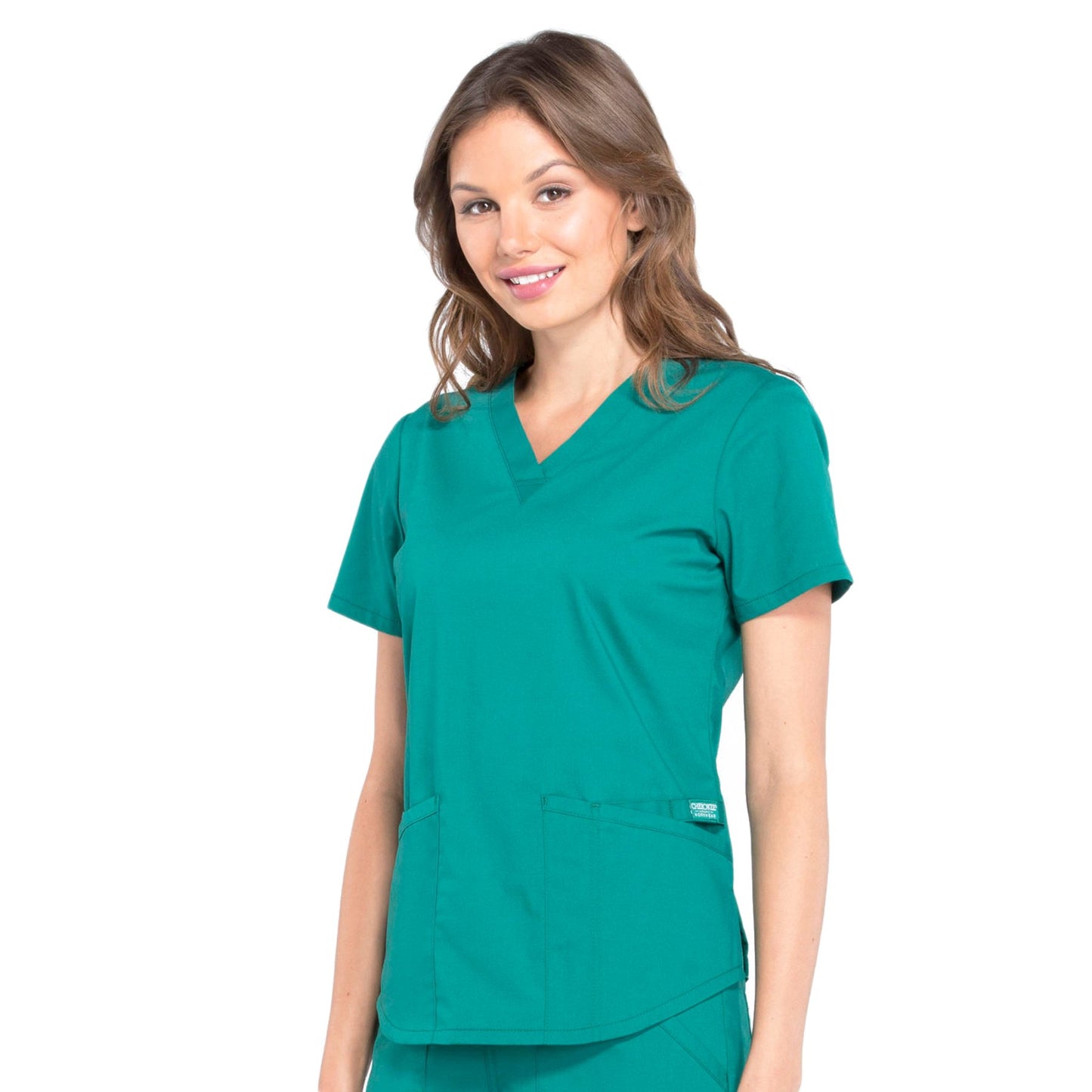 Cherokee Workwear Professionals WW665 Scrubs Top Women's V-Neck Hunter Green 4XL