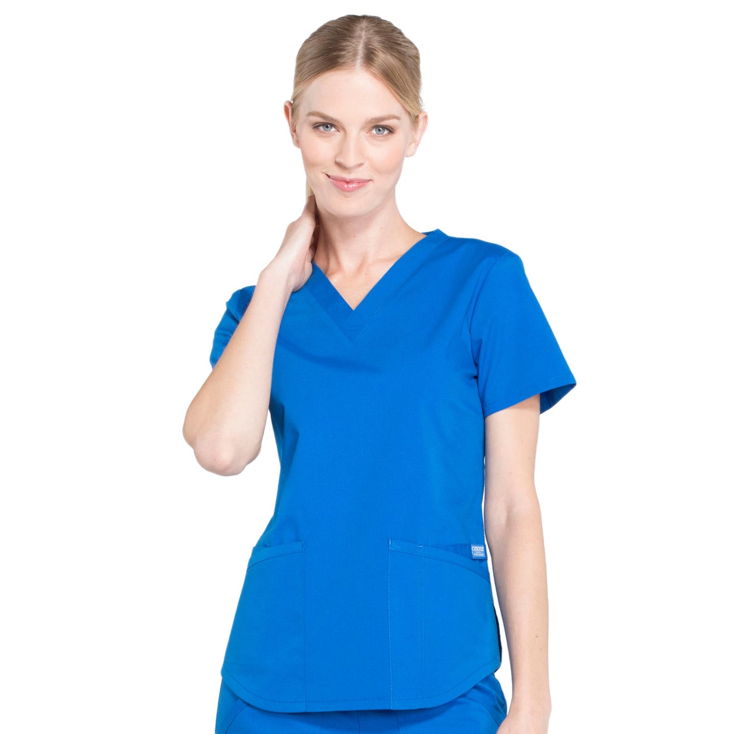 Cherokee Workwear Professionals WW665 Scrubs Top Women's V-Neck Royal