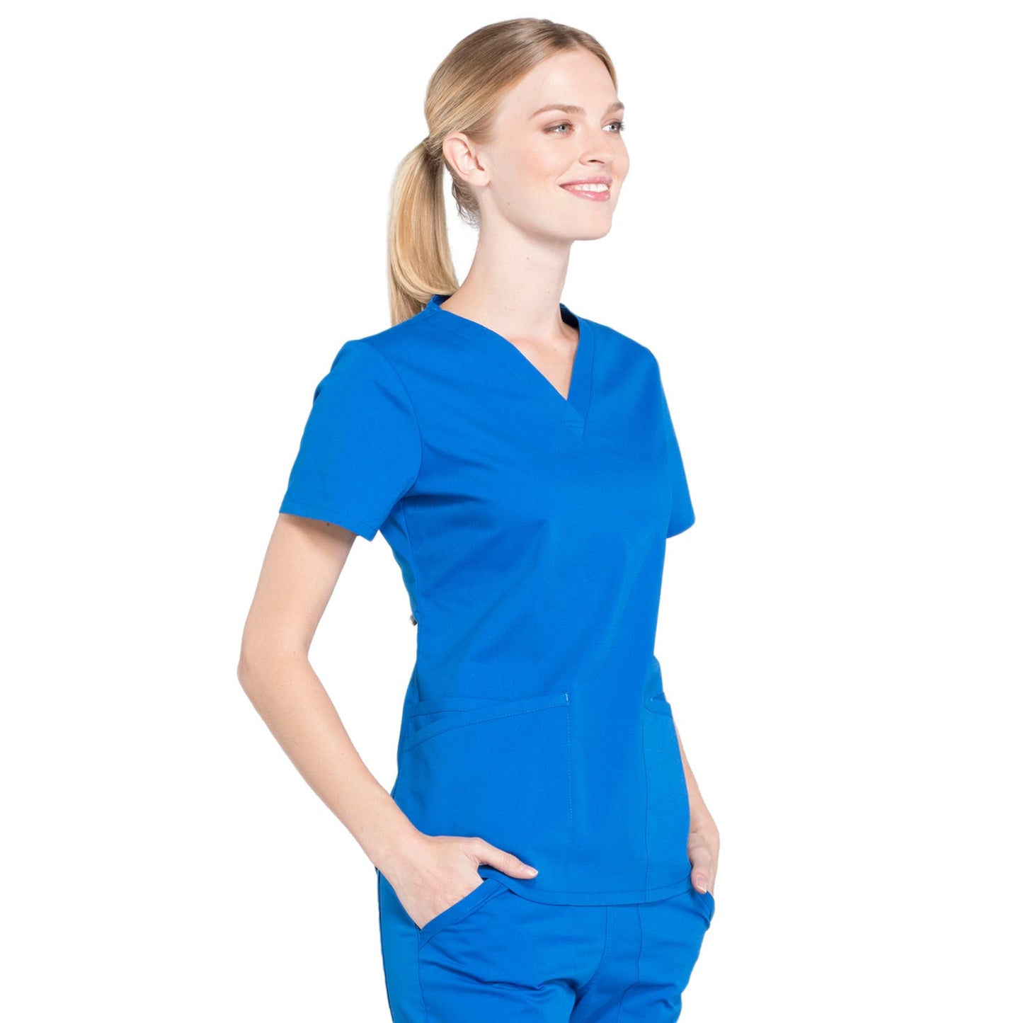 Cherokee Workwear Professionals WW665 Scrubs Top Women's V-Neck Royal 5XL