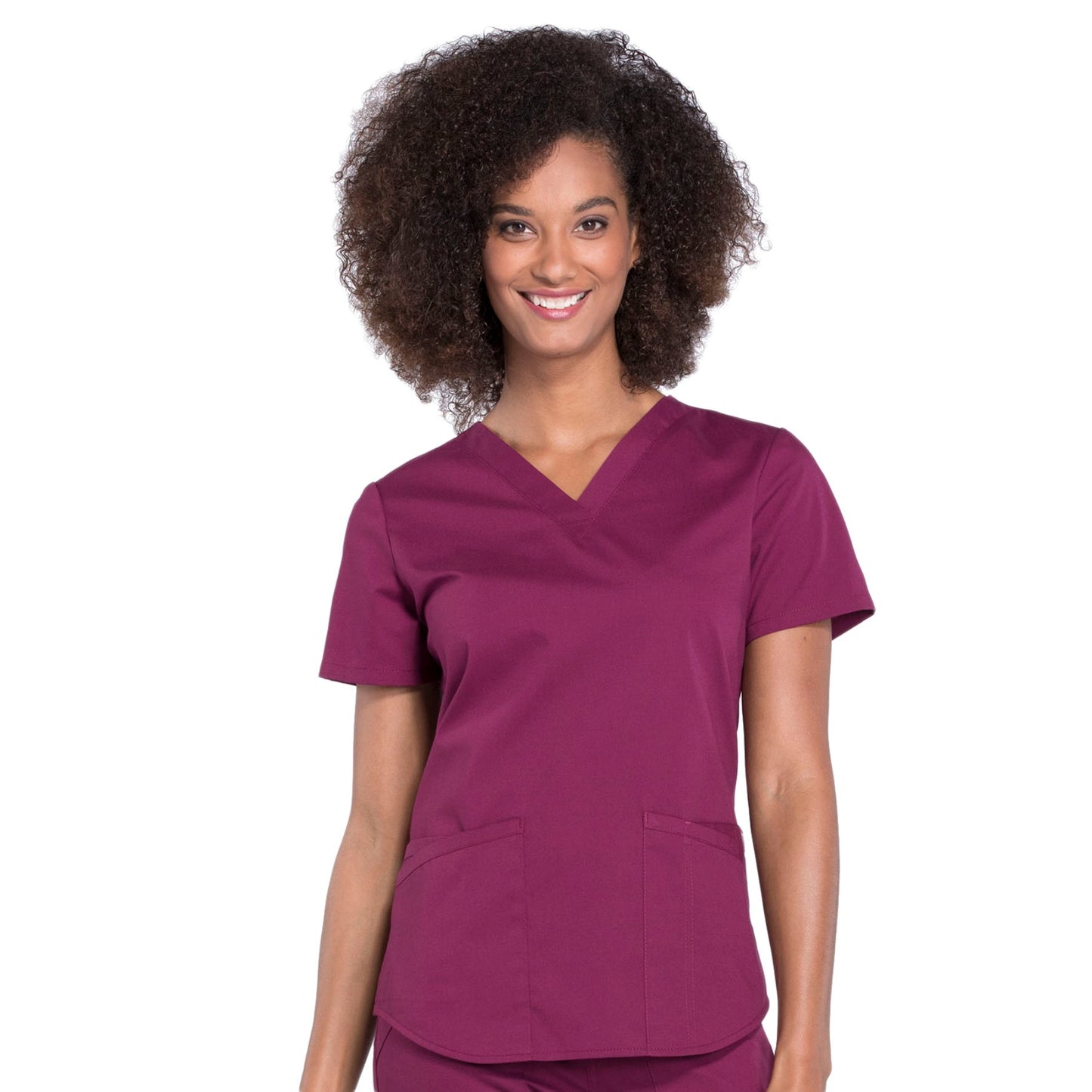 Cherokee Workwear Professionals WW665 Scrubs Top Women's V-Neck Wine