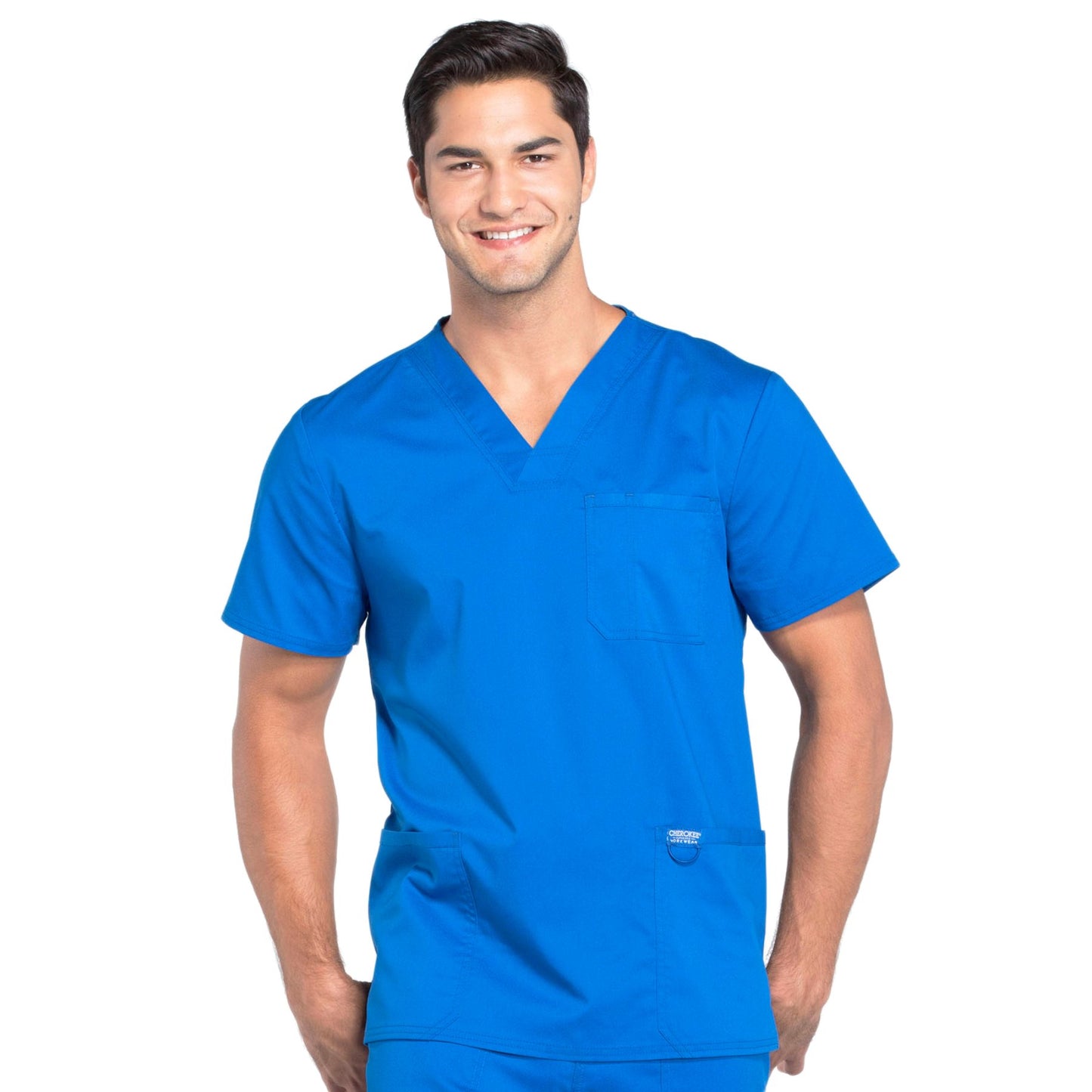 Cherokee Workwear Revolution WW670 Scrubs Top Men's V-Neck Royal