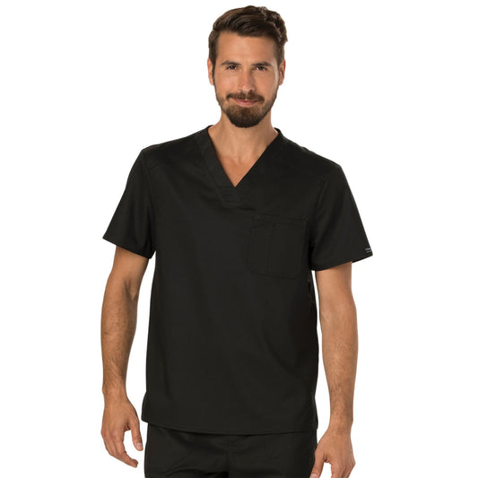 Cherokee Workwear Revolution WW690 Scrubs Top Men's V-Neck Black
