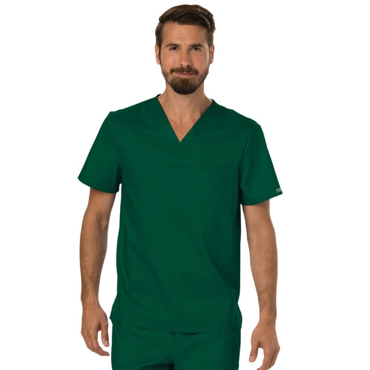 Cherokee Workwear Revolution WW690 Scrubs Top Men's V-Neck Hunter Green