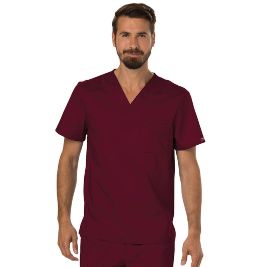 Cherokee Workwear Revolution WW690 Scrubs Top Men's V-Neck Wine