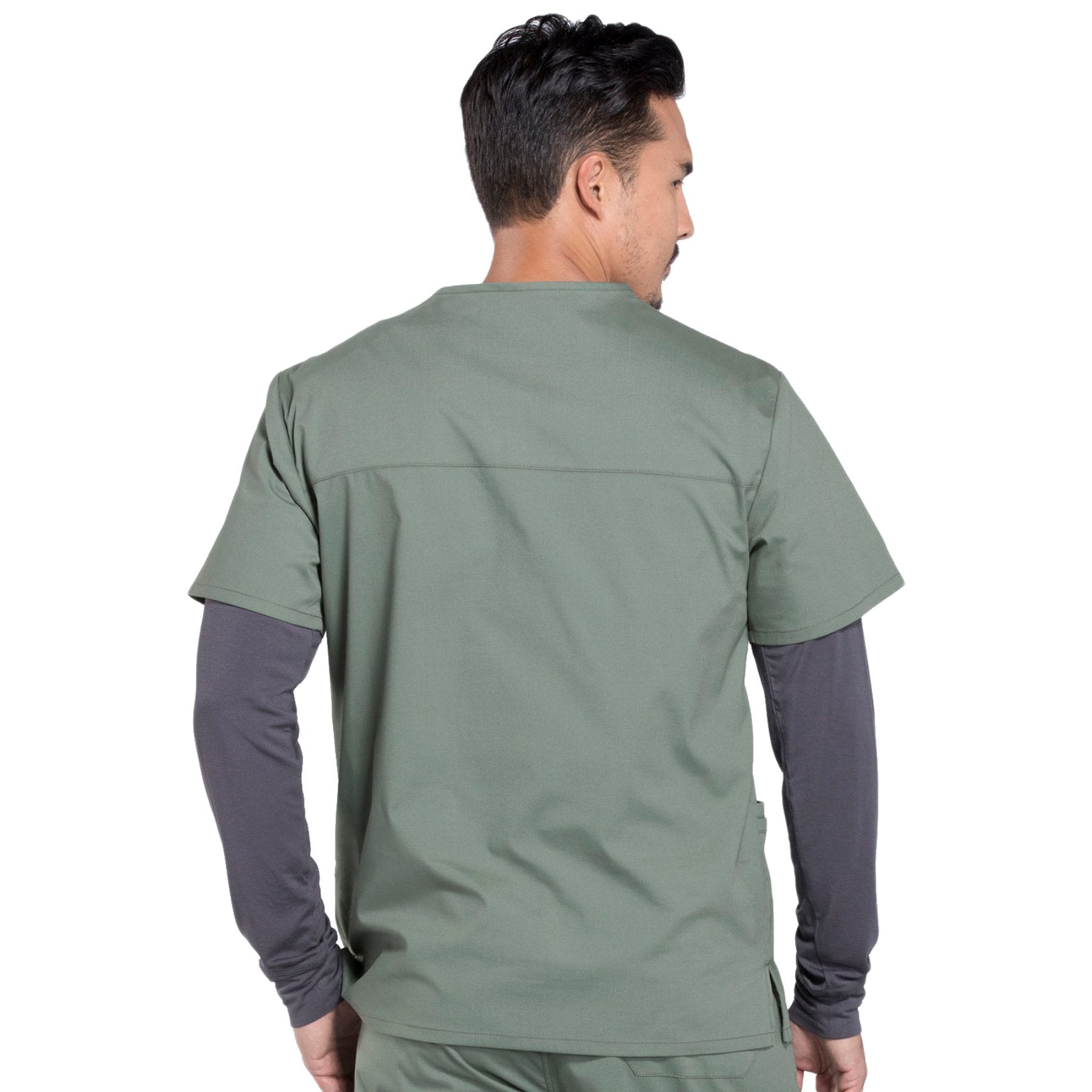 Cherokee Workwear Professionals WW695 Scrubs Top Men's V-Neck Olive 3XL