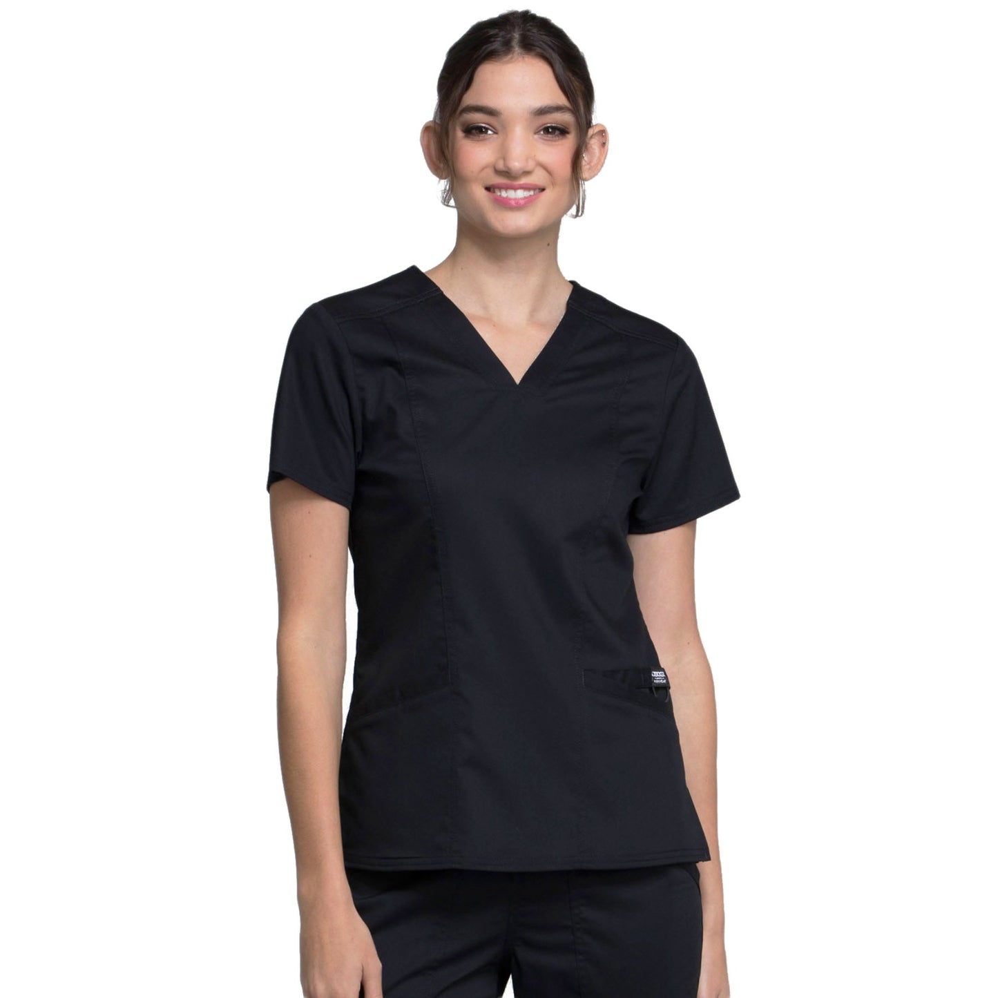 Cherokee Workwear Revolution WW710 Scrubs Top Women's V-Neck Black