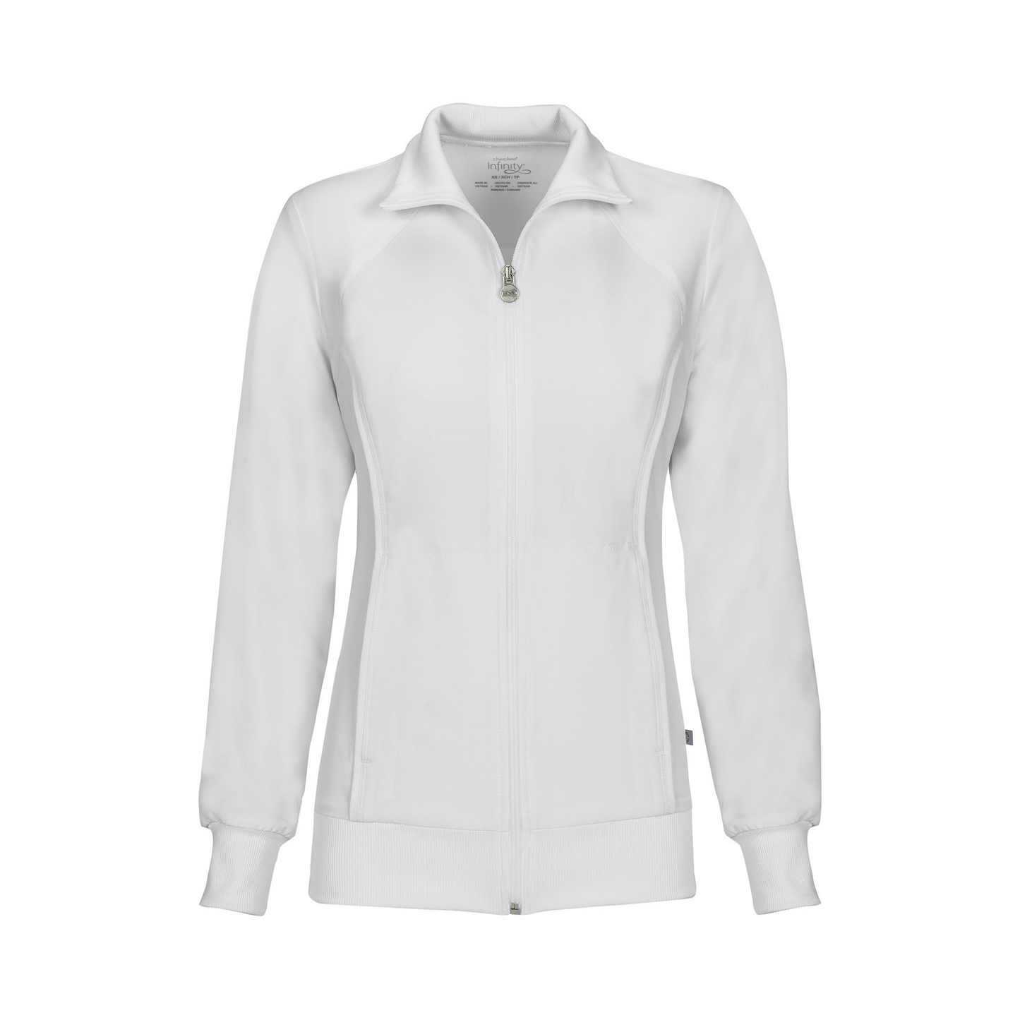 Cherokee Infinity 2391A Scrubs Jacket Women's Zip Front Warm-Up White