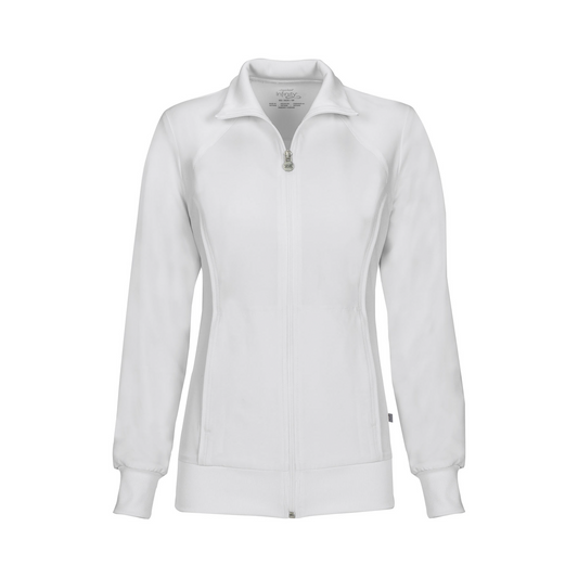 Cherokee Infinity 2391A Scrubs Jacket Women's Zip Front Warm-Up White