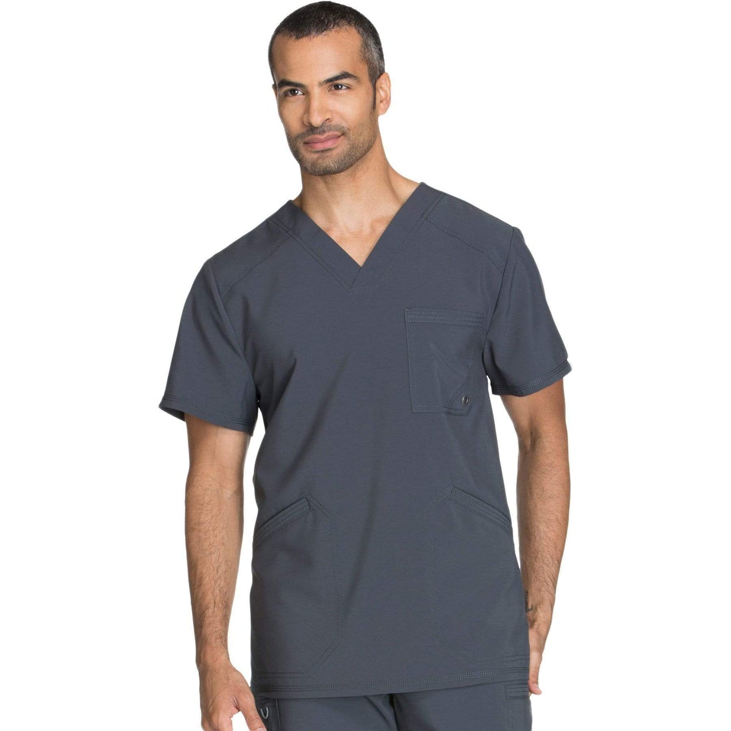 Cherokee Infinity CK900A Scrubs Top Men's V-Neck Pewter