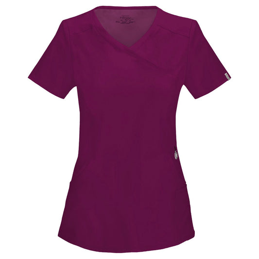 Cherokee Infinity 2625A Scrubs Top Women's Mock Wrap Wine