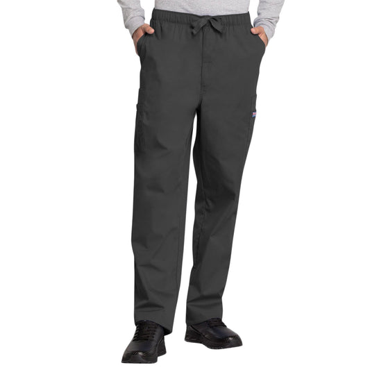 Cherokee Workwear 4000 Scrubs Pants Men's Drawstring Cargo Pewter