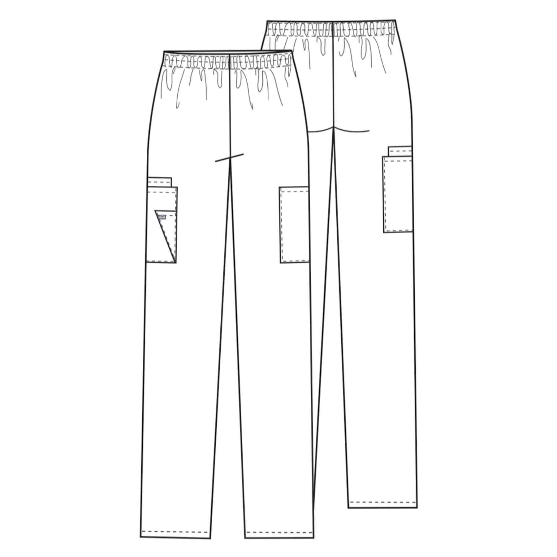 Cherokee Scrubs Pants Cherokee Workwear 4200 Scrubs Pants Women's Natural Rise Tapered Pull-On Cargo Eggplant