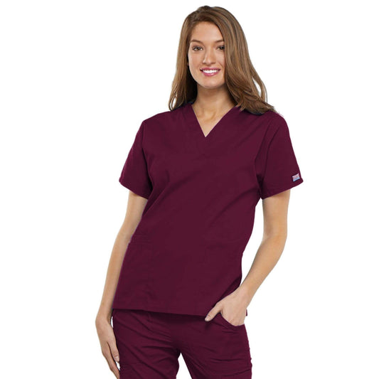 Cherokee Workwear 4700 Scrubs Top Women's V-Neck Wine