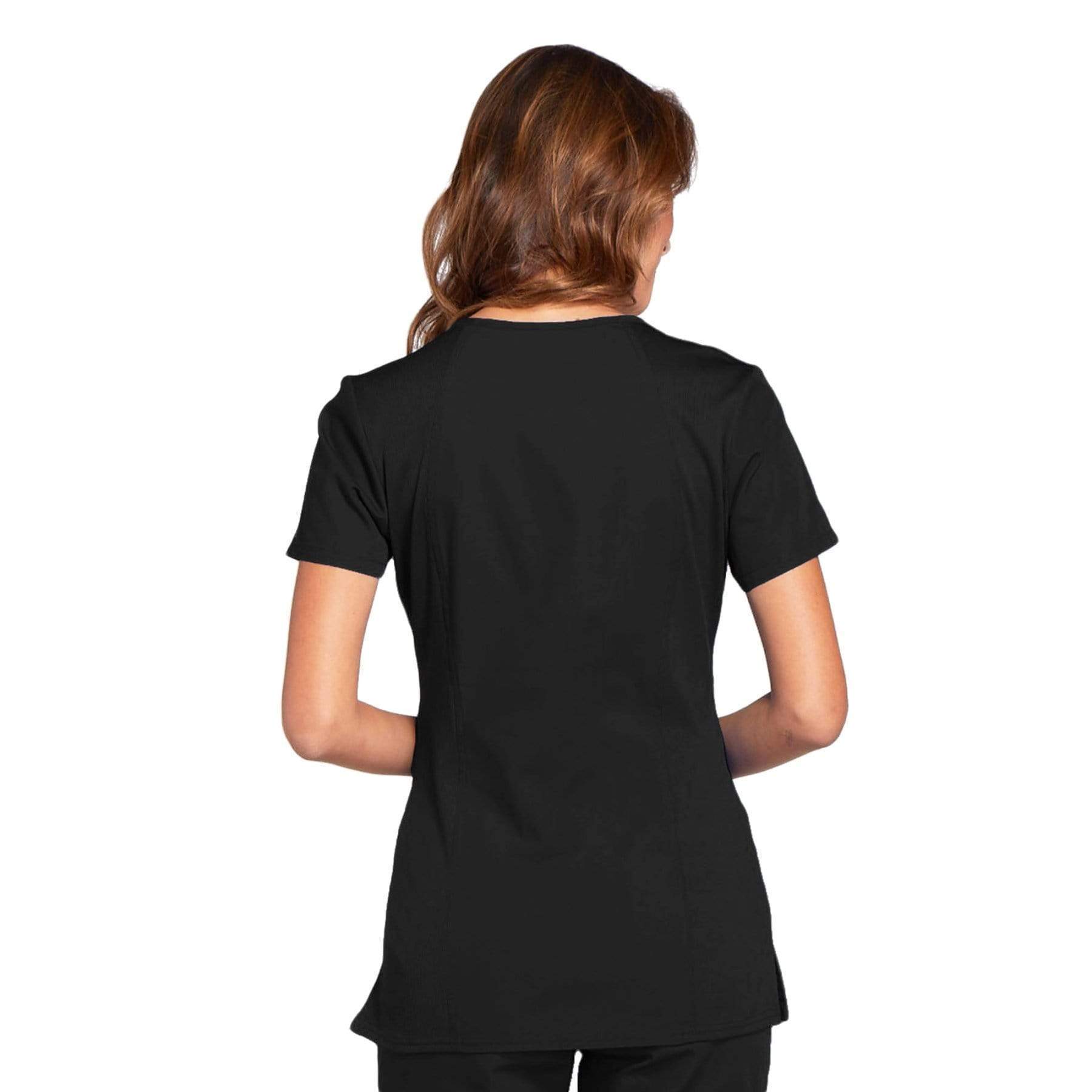 Cherokee Scrubs Top Cherokee Workwear WW645 Scrubs Top Women's V-Neck Black
